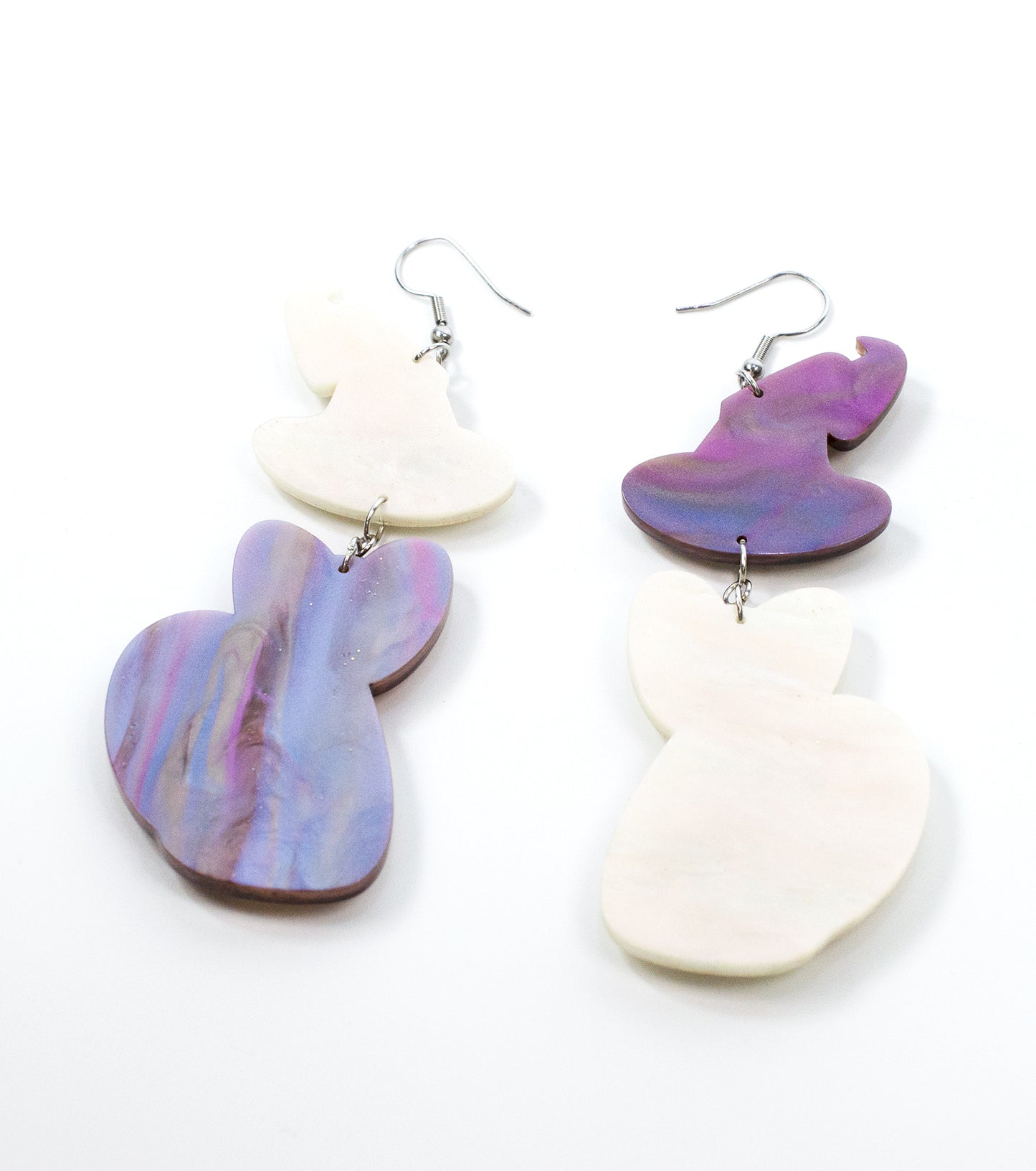 Wizard Cat Earrings Acrylic Resin Halloween Statement Jewelry for Women