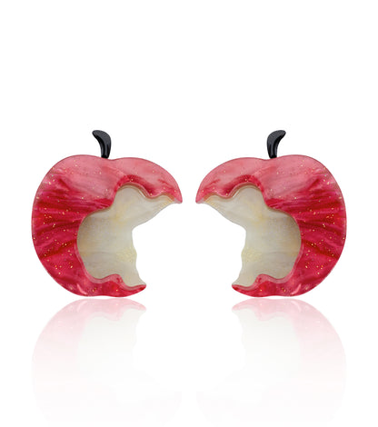 Red Apple Earrings Christmas Statement Jewelry for Women