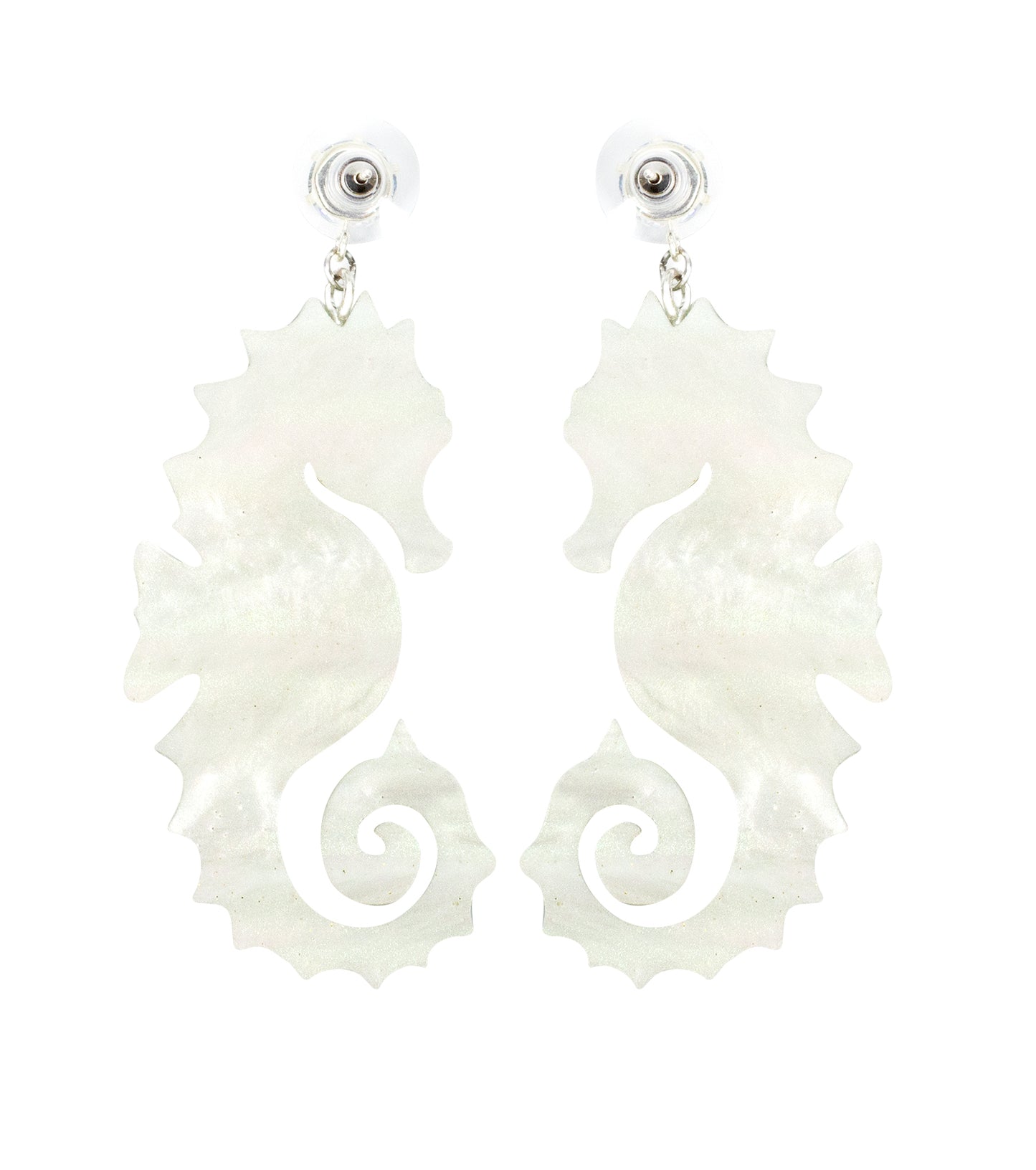 Seahorse Earrings Ocean Acrylic Resin Statement Jewelry for Women