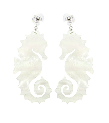 Seahorse Earrings Ocean Acrylic Resin Statement Jewelry for Women