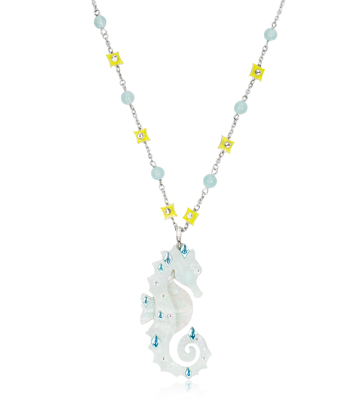 Seahorse Necklace Ocean Acrylic Resin Statement Jewelry for Women
