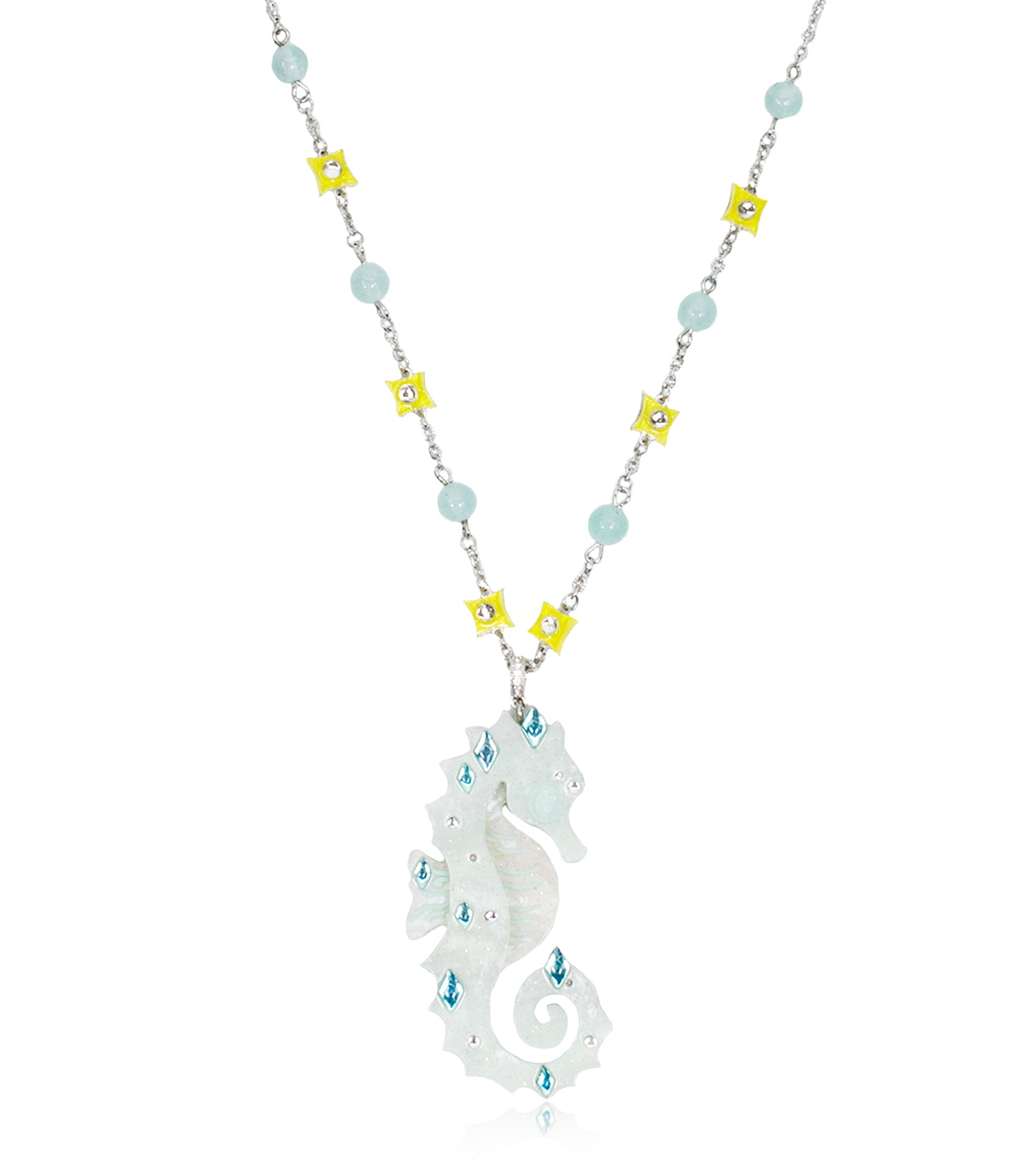 Seahorse Necklace Ocean Acrylic Resin Statement Jewelry for Women