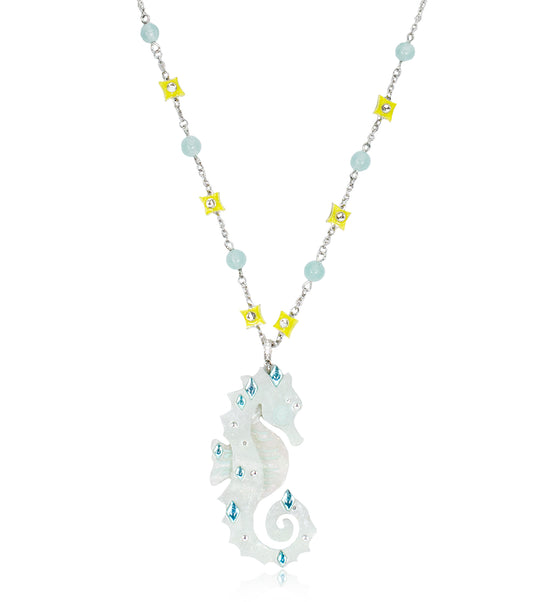 Seahorse Necklace Ocean Acrylic Resin Statement Jewelry for Women