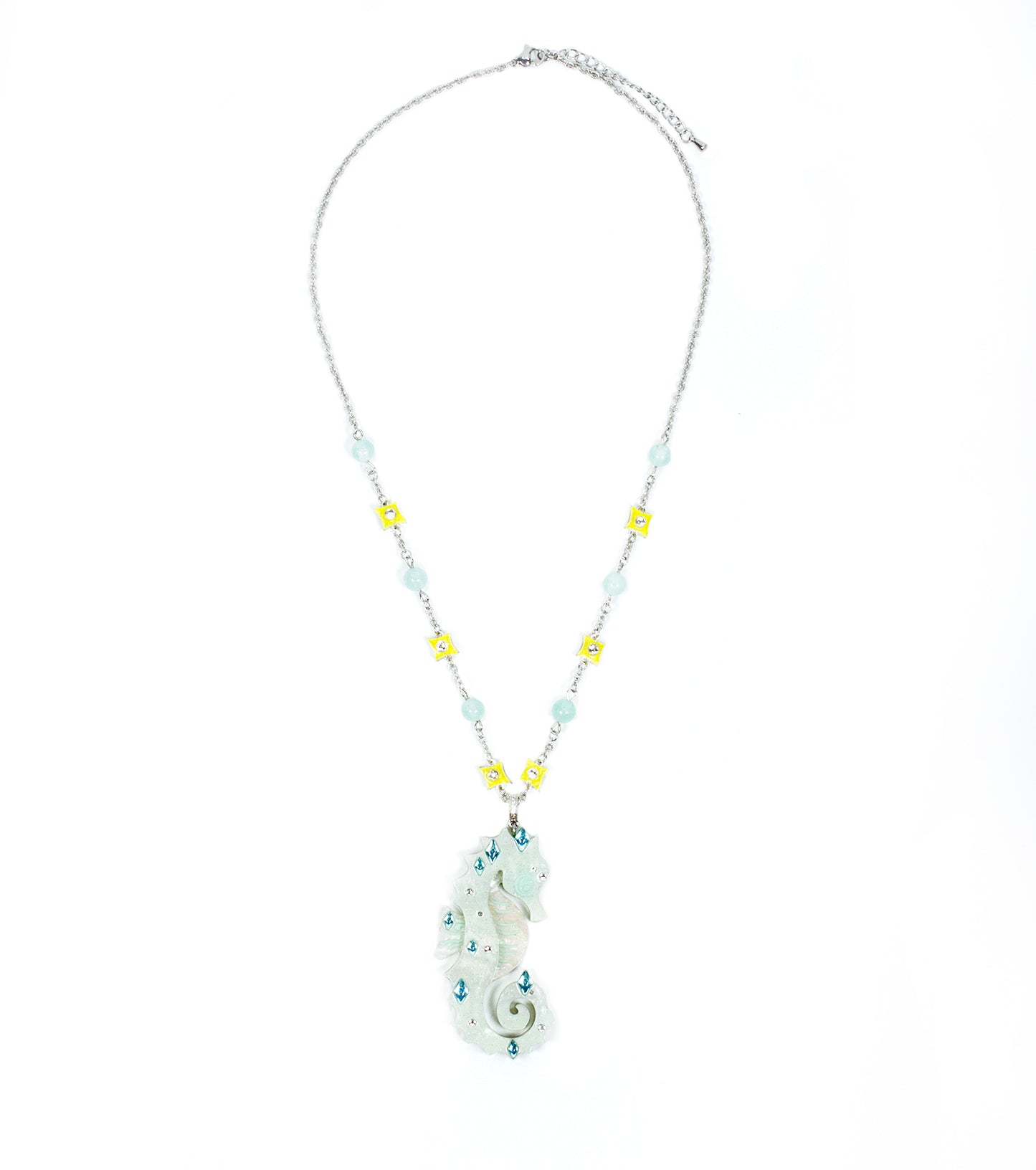 Seahorse Necklace Ocean Acrylic Resin Statement Jewelry for Women