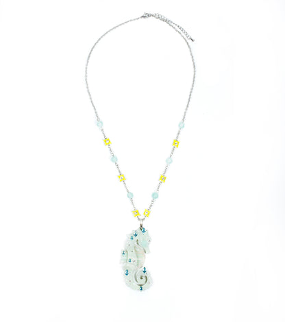 Seahorse Necklace Ocean Acrylic Resin Statement Jewelry for Women