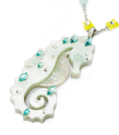Seahorse Necklace Ocean Acrylic Resin Statement Jewelry for Women
