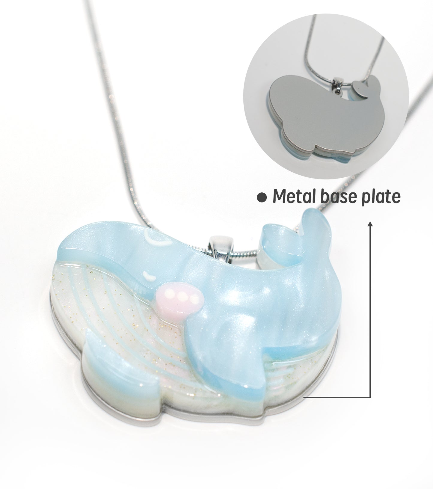 Whale Necklace Ocean Acrylic Resin Statement Jewelry for Women