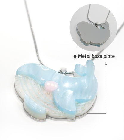 Whale Necklace Ocean Acrylic Resin Statement Jewelry for Women