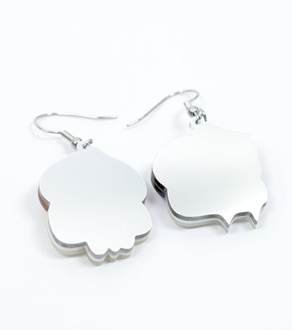 Cat Pumpkin on Ghost Earrings Acrylic Resin Halloween Statement Jewelry for Women