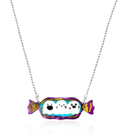Ghost Candy Necklace Acrylic Resin Halloween Statement Jewelry for Women